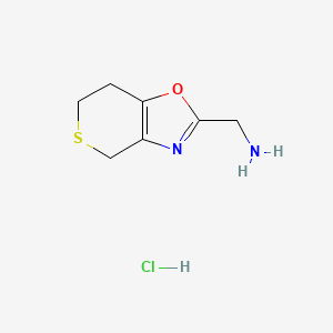 molecular formula C7H11ClN2OS B2378589 6,7-ジヒドロ-4H-チオピラノ[3,4-d][1,3]オキサゾール-2-イルメタナミン;塩酸塩 CAS No. 2418709-48-3