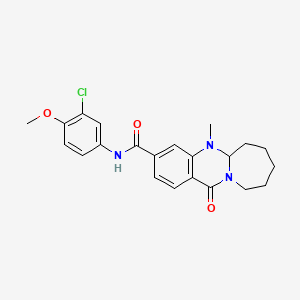 molecular formula C22H24ClN3O3 B2378590 N-(3-chloro-4-methoxyphenyl)-5-methyl-12-oxo-5,5a,6,7,8,9,10,12-octahydroazepino[2,1-b]quinazoline-3-carboxamide CAS No. 1775415-48-9