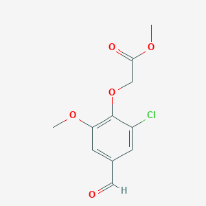 molecular formula C11H11ClO5 B2378593 Methyl (2-chloro-4-formyl-6-methoxyphenoxy)acetate CAS No. 428492-17-5