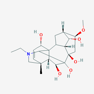 molecular formula C22H33NO6 B237860 (3R,4S,5S,6S,8R,13R,16S,17R,18S)-11-ethyl-6-methoxy-13-methyl-11-azahexacyclo[7.7.2.12,5.01,10.03,8.013,17]nonadec-14-ene-4,8,9,16,18-pentol CAS No. 132160-37-3