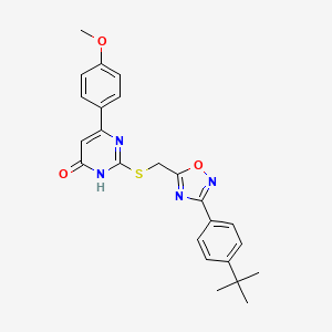 2-(((3-(4-(Tert-butyl)phenyl)-1,2,4-oxadiazol-5-yl)methyl)thio)-6-(4-methoxyphenyl)pyrimidin-4-ol