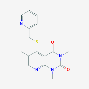 molecular formula C16H16N4O2S B2378609 1,3,6-trimetil-5-((piridin-2-ilmetil)tio)pirido[2,3-d]pirimidina-2,4(1H,3H)-diona CAS No. 899940-32-0