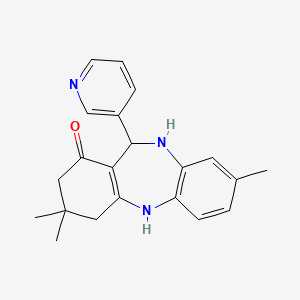 6,14,14-trimethyl-10-(pyridin-3-yl)-2,9-diazatricyclo[9.4.0.0^{3,8}]pentadeca-1(11),3,5,7-tetraen-12-one