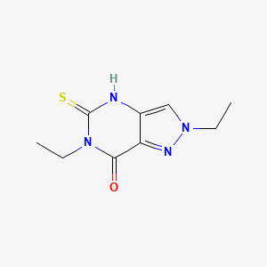 molecular formula C9H12N4OS B2378627 2,6-Diethyl-5-thioxo-5,6-dihydro-2H-pyrazolo[4,3-d]pyrimidin-7(4H)-one CAS No. 828299-89-4