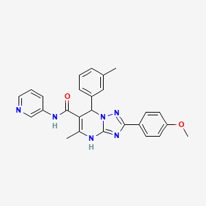 molecular formula C26H24N6O2 B2378633 2-(4-methoxyphenyl)-5-methyl-N-(pyridin-3-yl)-7-(m-tolyl)-4,7-dihydro-[1,2,4]triazolo[1,5-a]pyrimidine-6-carboxamide CAS No. 539797-70-1