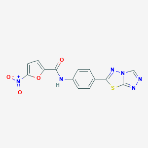 molecular formula C14H8N6O4S B237864 5-nitro-N-(4-[1,2,4]triazolo[3,4-b][1,3,4]thiadiazol-6-ylphenyl)-2-furamide 