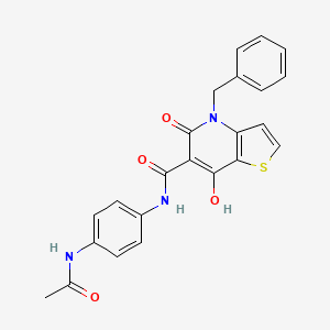 molecular formula C23H19N3O4S B2378640 N-{(E)-[(3,5-dimethylphenyl)imino][(tetrahydrofuran-2-ylmethyl)amino]methyl}-1,3-benzodioxole-5-carboxamide CAS No. 1351844-15-9