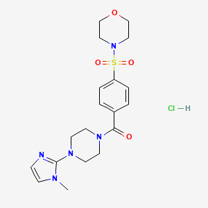 molecular formula C19H26ClN5O4S B2378642 (4-(1-Methyl-1H-imidazol-2-yl)piperazin-1-yl)(4-(morpholinosulfonyl)phenyl)methanon-Hydrochlorid CAS No. 1185038-08-7