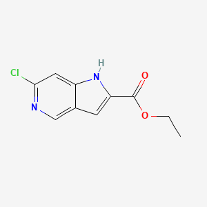 molecular formula C10H9ClN2O2 B2378648 6-Chloro-5-azaindole-2-carboxylic acid ethyl ester CAS No. 1140512-59-9; 1260381-43-8