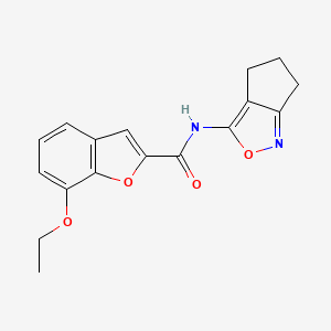 molecular formula C17H16N2O4 B2378666 N-(5,6-dihydro-4H-cyclopenta[c]isoxazol-3-yl)-7-ethoxybenzofuran-2-carboxamide CAS No. 942004-06-0