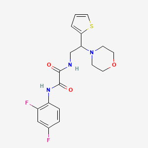 molecular formula C18H19F2N3O3S B2378667 N1-(2,4-二氟苯基)-N2-(2-吗啉-2-(噻吩-2-基)乙基)草酰胺 CAS No. 941870-81-1