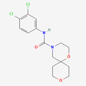 molecular formula C15H18Cl2N2O3 B2378668 N-(3,4-dichlorophenyl)-1,9-dioxa-4-azaspiro[5.5]undecane-4-carboxamide CAS No. 1421480-64-9
