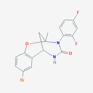 molecular formula C17H13BrF2N2O2 B2378672 8-bromo-3-(2,4-difluorophenyl)-2-methyl-5,6-dihydro-2H-2,6-methanobenzo[g][1,3,5]oxadiazocin-4(3H)-one CAS No. 899742-84-8