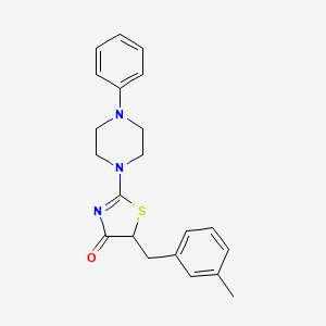 molecular formula C21H23N3OS B2378674 5-(3-methylbenzyl)-2-(4-phenylpiperazin-1-yl)thiazol-4(5H)-one CAS No. 309739-86-4