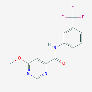 molecular formula C13H10F3N3O2 B2378680 6-methoxy-N-(3-(trifluoromethyl)phenyl)pyrimidine-4-carboxamide CAS No. 2034361-94-7