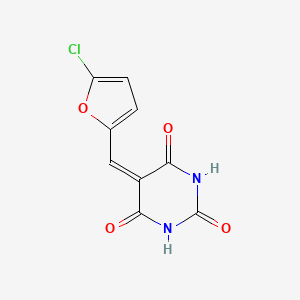 molecular formula C9H5ClN2O4 B2378682 5-[(5-Chlorofuran-2-yl)methylidene]-1,3-diazinane-2,4,6-trione CAS No. 393524-26-0