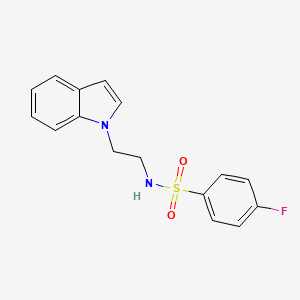 molecular formula C16H15FN2O2S B2378683 4-氟-N-(2-吲哚-1-基乙基)苯磺酰胺 CAS No. 114364-74-8