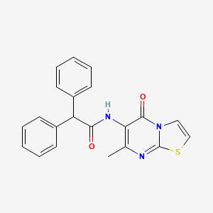 molecular formula C21H17N3O2S B2378698 N-(7-methyl-5-oxo-5H-thiazolo[3,2-a]pyrimidin-6-yl)-2,2-diphenylacetamide CAS No. 941966-42-3