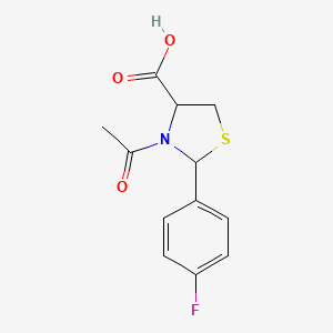 molecular formula C12H12FNO3S B2378713 3-乙酰基-2-(4-氟苯基)-噻唑烷-4-羧酸 CAS No. 312714-09-3