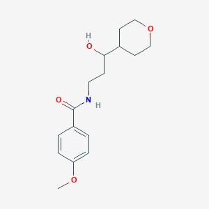 N-[3-hydroxy-3-(oxan-4-yl)propyl]-4-methoxybenzamide