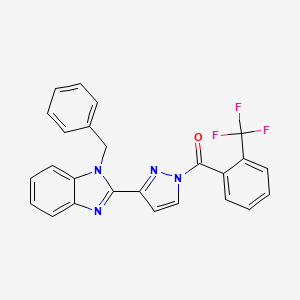 molecular formula C25H17F3N4O B2378724 [3-(1-benzyl-1H-1,3-benzimidazol-2-yl)-1H-pyrazol-1-yl][2-(trifluoromethyl)phenyl]methanone CAS No. 477711-19-6