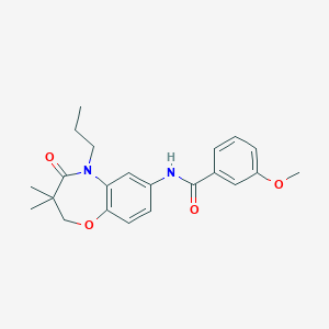 molecular formula C22H26N2O4 B2378725 N-(3,3-dimethyl-4-oxo-5-propyl-2,3,4,5-tetrahydrobenzo[b][1,4]oxazepin-7-yl)-3-methoxybenzamide CAS No. 921521-89-3