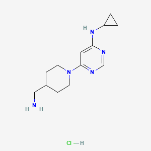 molecular formula C13H22ClN5 B2378727 盐酸6-(4-(氨甲基)哌啶-1-基)-N-环丙基嘧啶-4-胺 CAS No. 1353956-27-0