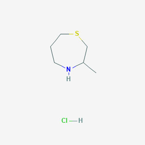 molecular formula C6H14ClNS B2378730 3-Methyl-1,4-thiazepane hydrochloride CAS No. 2126163-10-6