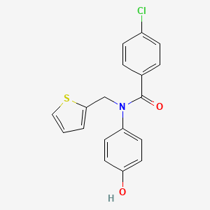 molecular formula C18H14ClNO2S B2378749 4-chloro-N-(4-hydroxyphenyl)-N-(thiophen-2-ylmethyl)benzamide CAS No. 592467-05-5