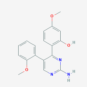 molecular formula C18H17N3O3 B2378754 2-(2-氨基-5-(2-甲氧基苯基)嘧啶-4-基)-5-甲氧基苯酚 CAS No. 850800-18-9