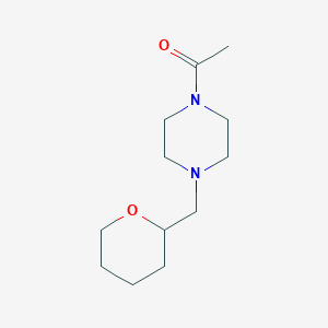 molecular formula C12H22N2O2 B2378774 1-(4-((テトラヒドロ-2H-ピラン-2-イル)メチル)ピペラジン-1-イル)エタン-1-オン CAS No. 1794968-84-5