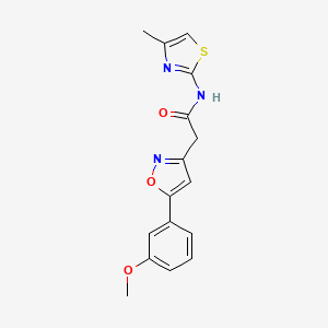 2-[5-(3-methoxyphenyl)-1,2-oxazol-3-yl]-N-(4-methyl-1,3-thiazol-2-yl)acetamide