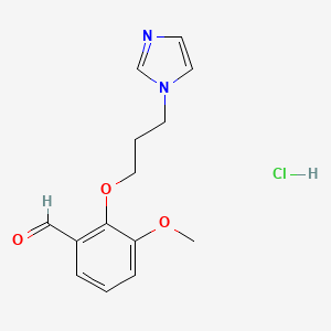 molecular formula C14H17ClN2O3 B2378784 2-(3-(1H-Imidazol-1-yl)propoxy)-3-methoxybenzaldehyde hydrochloride CAS No. 1349709-05-2