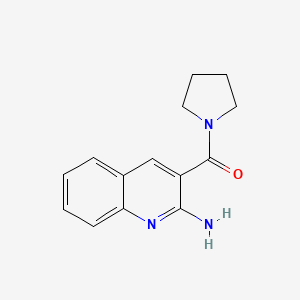 molecular formula C14H15N3O B2378787 3-(吡咯烷-1-基羰基)喹啉-2-胺 CAS No. 33543-42-9