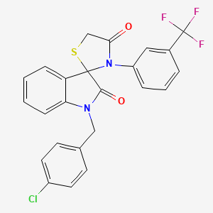 molecular formula C24H16ClF3N2O2S B2378788 1-(4-chlorobenzyl)-3'-[3-(trifluoromethyl)phenyl]-4'H-spiro[indole-3,2'-[1,3]thiazolidine]-2,4'(1H)-dione CAS No. 894568-15-1