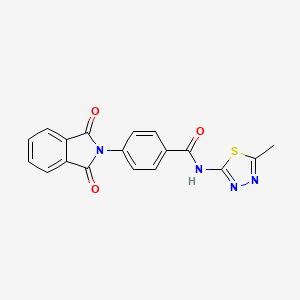 molecular formula C18H12N4O3S B2378792 4-(1,3-dioxoisoindolin-2-yl)-N-(5-methyl-1,3,4-thiadiazol-2-yl)benzamide CAS No. 350500-82-2