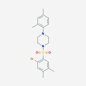 molecular formula C20H25BrN2O2S B2378799 1-(2-溴-4,5-二甲基苯基)磺酰基-4-(2,4-二甲基苯基)哌嗪 CAS No. 691380-90-2