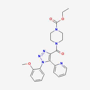 molecular formula C22H24N6O4 B2378810 4-(1-(2-甲氧基苯基)-5-(吡啶-2-基)-1H-1,2,3-三唑-4-羰基)哌嗪-1-羧酸乙酯 CAS No. 1396869-50-3