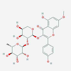 B2378821 3-[(2S,3R,4S,5S)-4,5-Dihydroxy-3-[(2S,3R,4R,5R,6S)-3,4,5-trihydroxy-6-methyloxan-2-yl]oxyoxan-2-yl]oxy-5-hydroxy-2-(4-hydroxyphenyl)-7-methoxychromen-4-one CAS No. 1427511-60-1