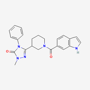 B2378823 3-(1-(1H-indole-6-carbonyl)piperidin-3-yl)-1-methyl-4-phenyl-1H-1,2,4-triazol-5(4H)-one CAS No. 1421585-12-7