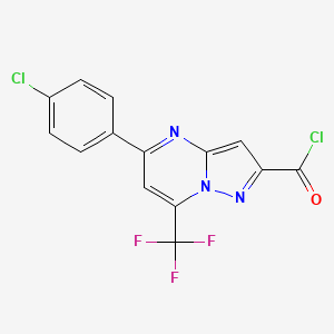 B2378831 5-(4-Chlorophenyl)-7-(trifluoromethyl)pyrazolo[1,5-a]pyrimidine-2-carbonyl chloride CAS No. 522600-26-6