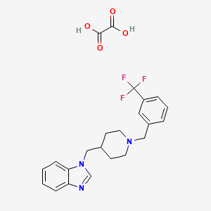 molecular formula C23H24F3N3O4 B2378847 1-((1-(3-(トリフルオロメチル)ベンジル)ピペリジン-4-イル)メチル)-1H-ベンゾ[d]イミダゾール オキサレート CAS No. 1351596-63-8