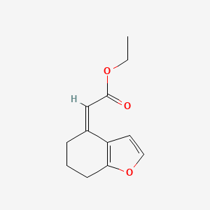 molecular formula C12H14O3 B2378853 2-[6,7-二氢-1-苯并呋喃-4(5H)-亚甲基]乙酸乙酯 CAS No. 273929-53-6