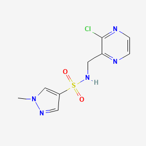molecular formula C9H10ClN5O2S B2378856 N-[(3-chloropyrazin-2-yl)methyl]-1-methyl-1H-pyrazole-4-sulfonamide CAS No. 2094582-00-8