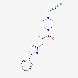 molecular formula C18H20N4OS B2378859 N-[(2-phenyl-1,3-thiazol-4-yl)methyl]-4-(prop-2-yn-1-yl)piperazine-1-carboxamide CAS No. 1797361-28-4