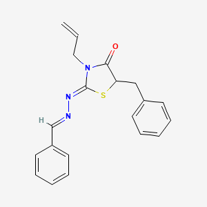 molecular formula C20H19N3OS B2378866 (Z)-3-allyl-5-benzyl-2-((E)-benzylidenehydrazono)thiazolidin-4-one CAS No. 301227-82-7