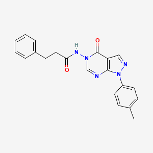 molecular formula C21H19N5O2 B2378871 N-(4-oxo-1-(p-tolyl)-1H-pyrazolo[3,4-d]pyrimidin-5(4H)-yl)-3-phenylpropanamide CAS No. 899966-82-6