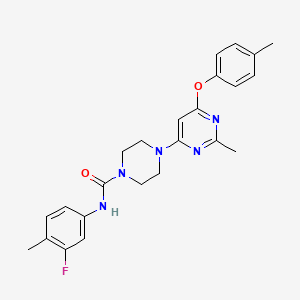 molecular formula C24H26FN5O2 B2378901 N-(3-fluoro-4-methylphenyl)-4-(2-methyl-6-(p-tolyloxy)pyrimidin-4-yl)piperazine-1-carboxamide CAS No. 946325-34-4