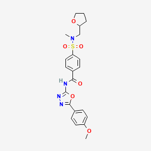 molecular formula C22H24N4O6S B2378910 N-(5-(4-methoxyphenyl)-1,3,4-oxadiazol-2-yl)-4-(N-methyl-N-((tetrahydrofuran-2-yl)methyl)sulfamoyl)benzamide CAS No. 868677-26-3