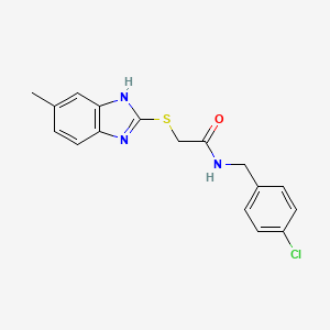 N-[(4-chlorophenyl)methyl]-2-[(6-methyl-1H-benzimidazol-2-yl)sulfanyl]acetamide